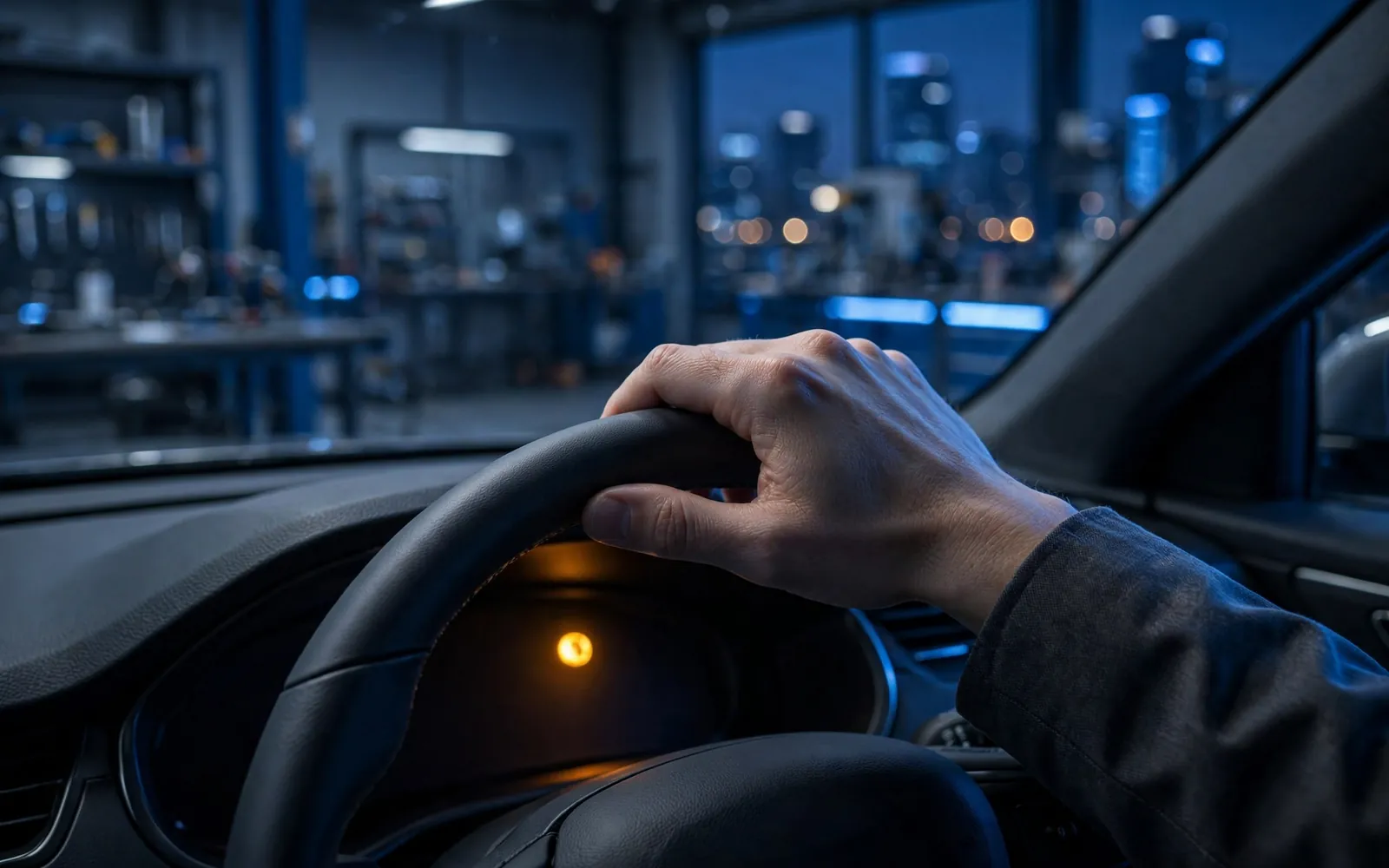 Warning light on while driving