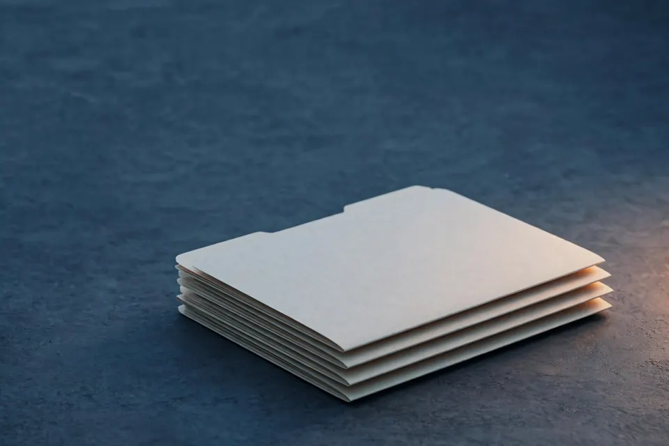 Stack of blank folders